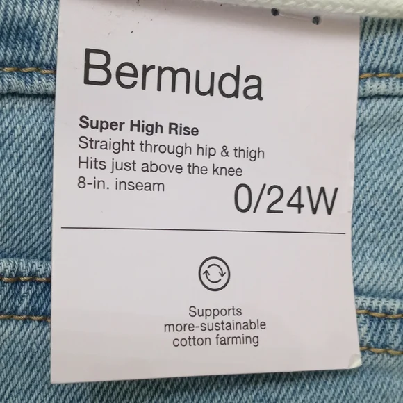 New with tags Super High Rise Bermuda shorts 0/24W - Picture 6 of 6
